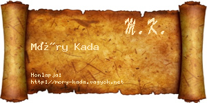 Móry Kada névjegykártya