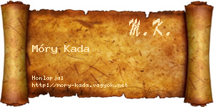 Móry Kada névjegykártya